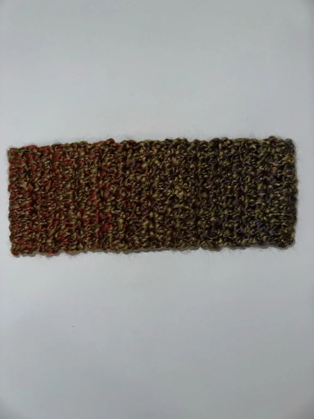 Hand Crochet Camo Green Purple Burgundy Twist Front Headband